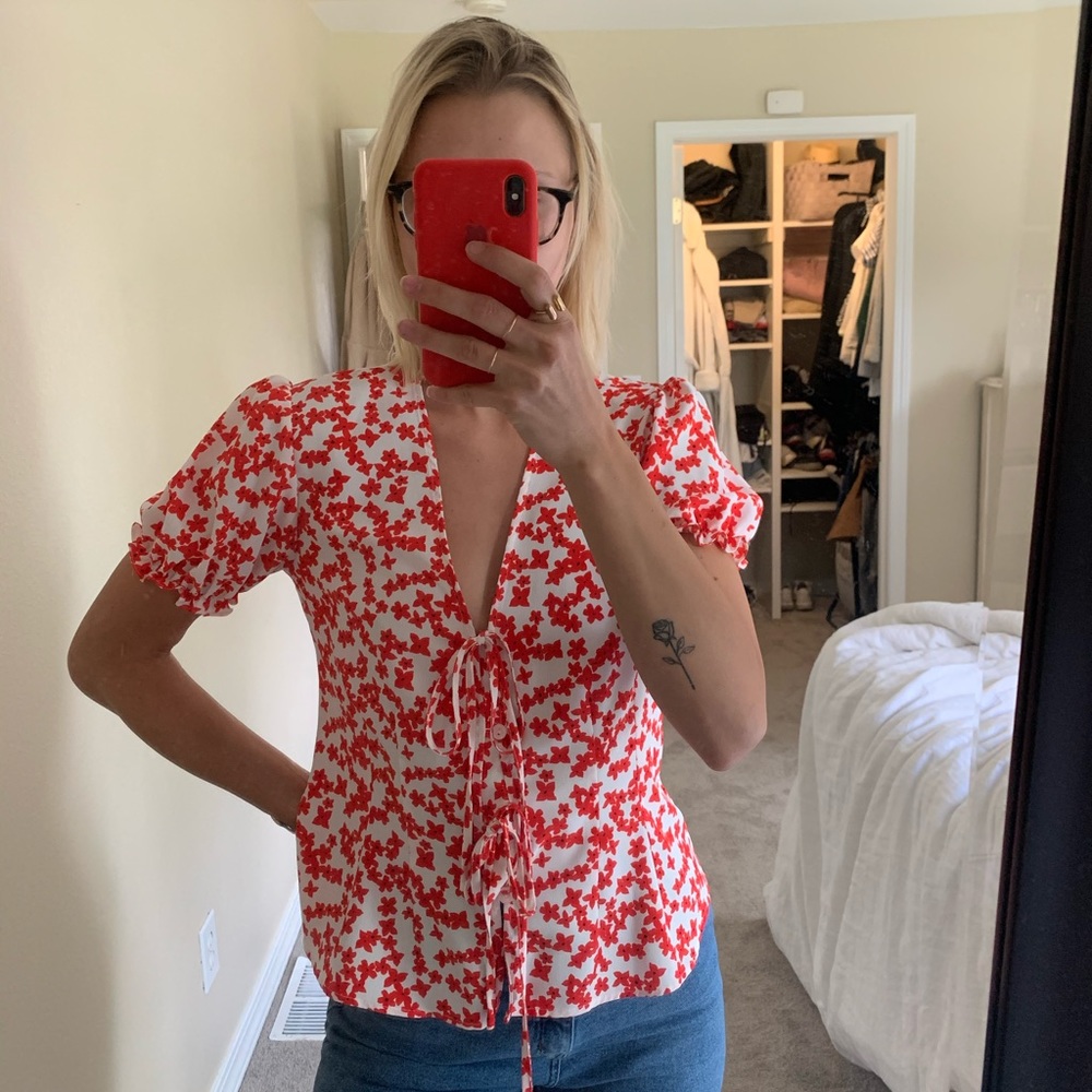 polyester poppy shirt